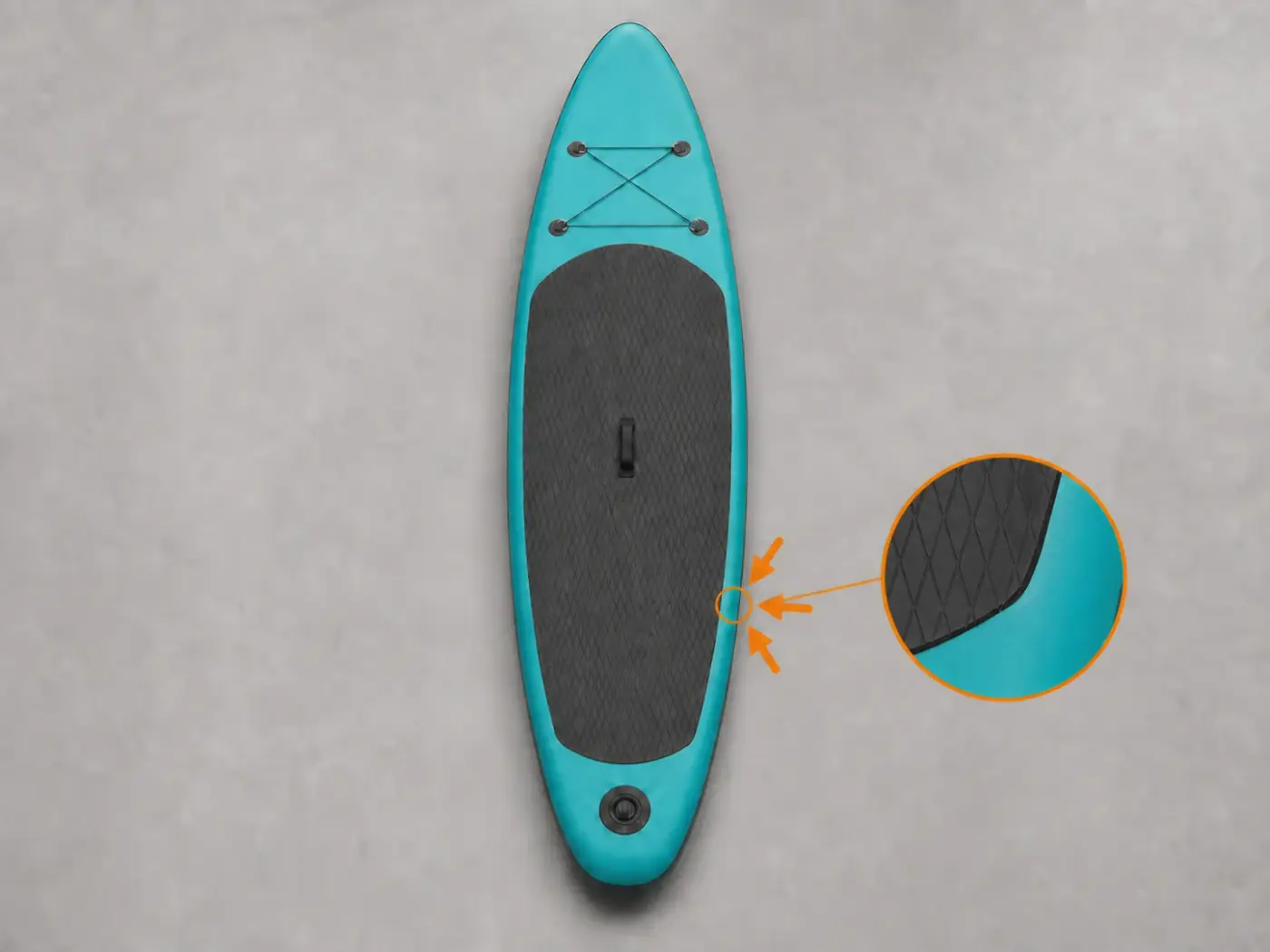 Lembo del deck pad riallineato a secco con bordi e scanalature coincidenti